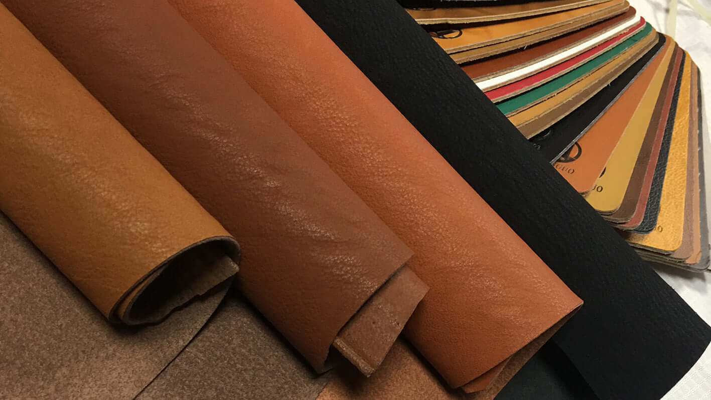 vegan leather rolls of different colors