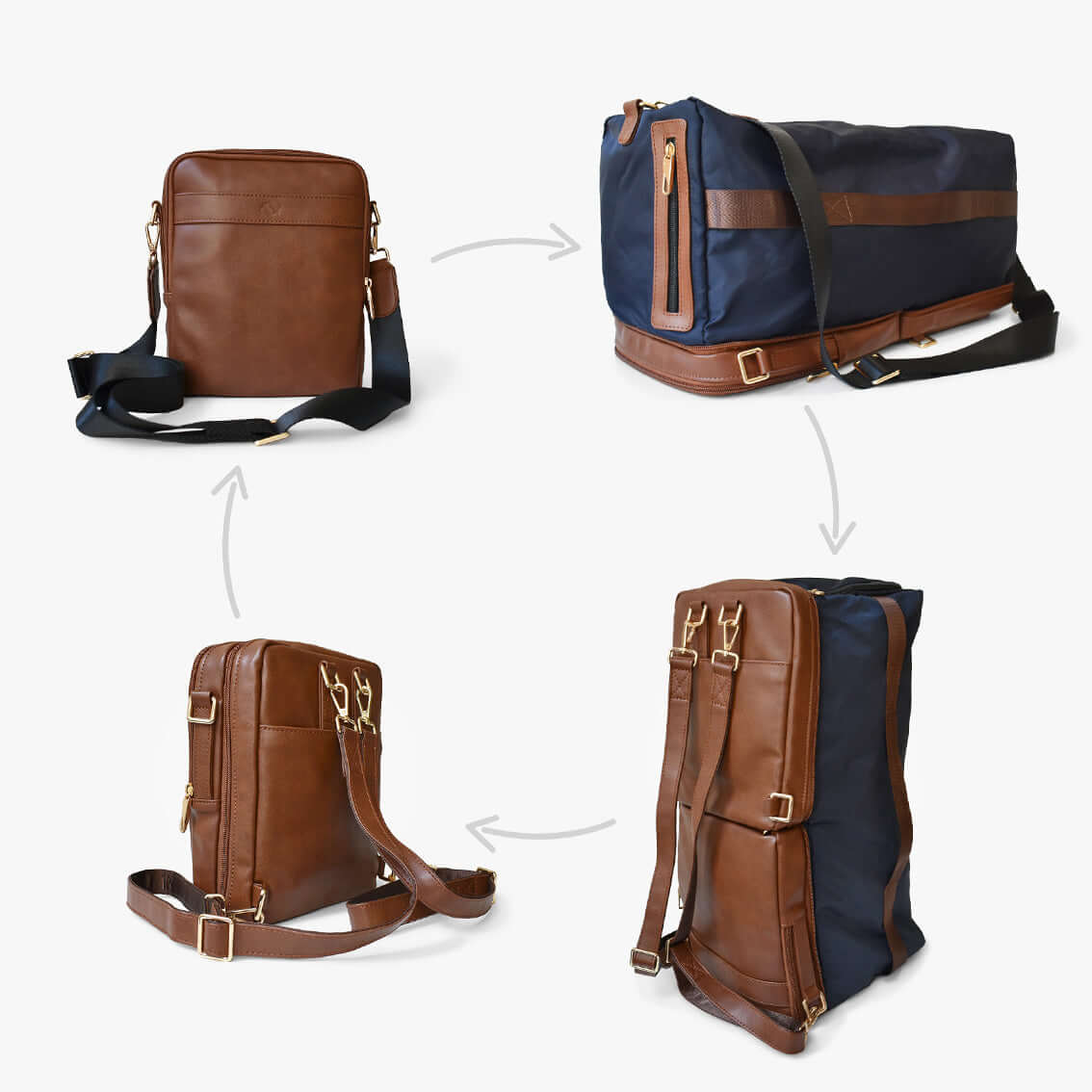 convertible leather duffle backpacks HOLIDAY 4-in-1 Convertible Crossbody Duffle Bag Backpack